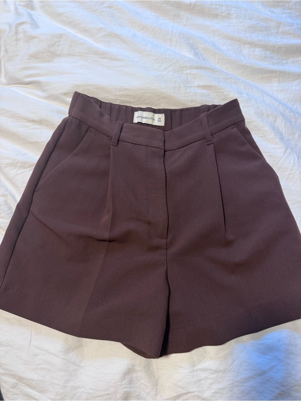 Abercrombie & Fitch Plum Tailored High-Waist Shorts